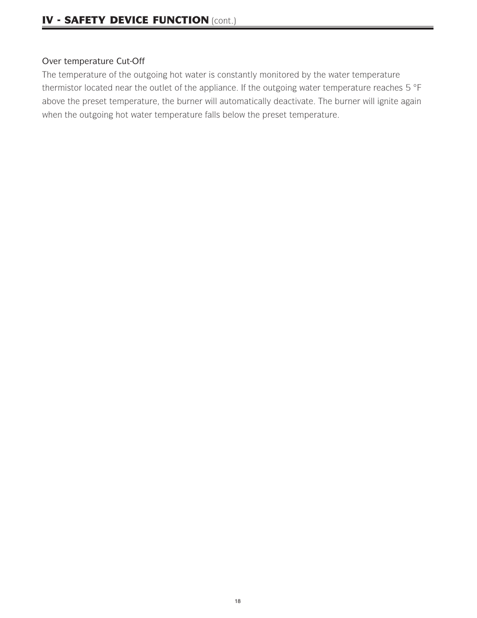 Iv - safety device function | Bradford White IGI-180R-10N User Manual | Page 18 / 64