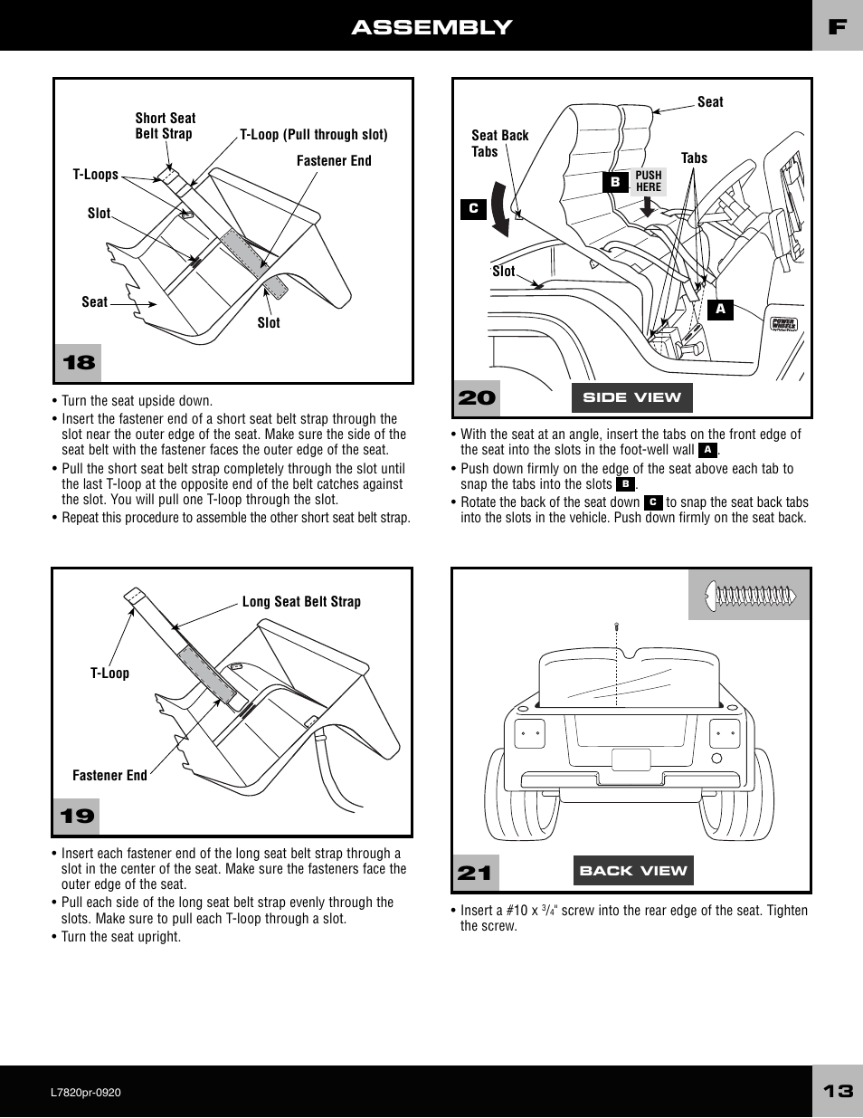 Assembly | Barbie L7820 User Manual | Page 13 / 28