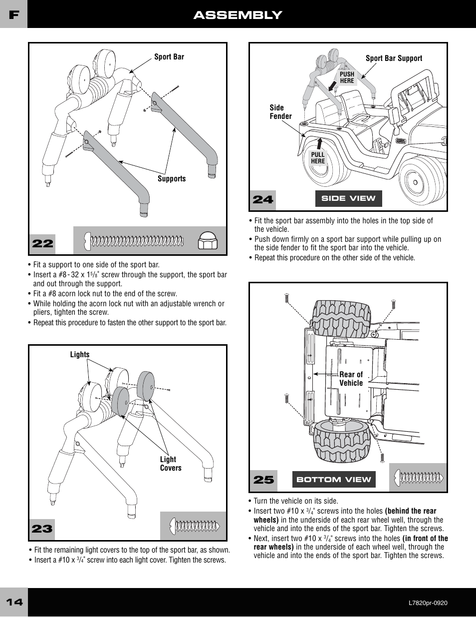 Assembly | Barbie L7820 User Manual | Page 14 / 28