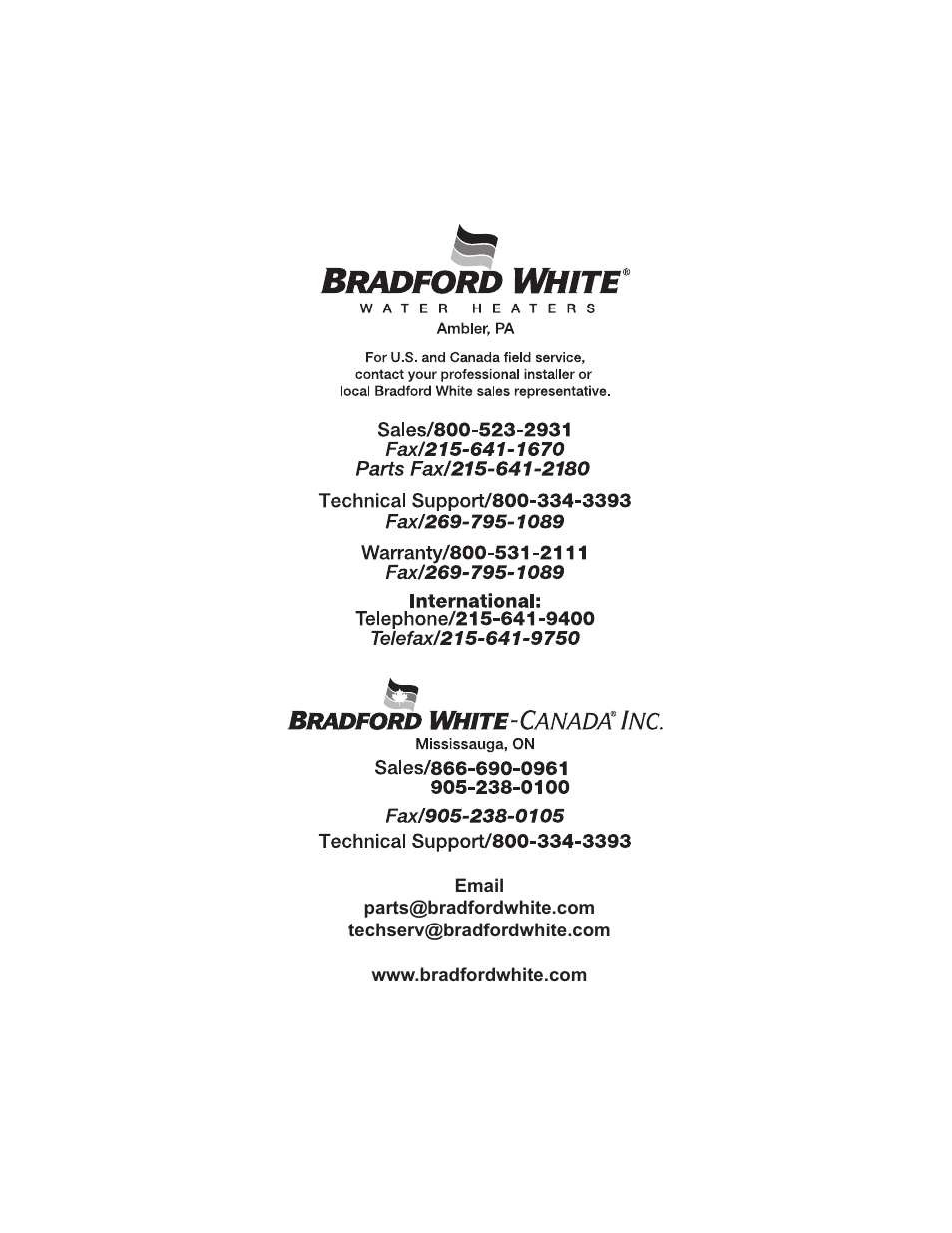Bradford White S-DW2-TW-75T6BN User Manual | Page 16 / 16
