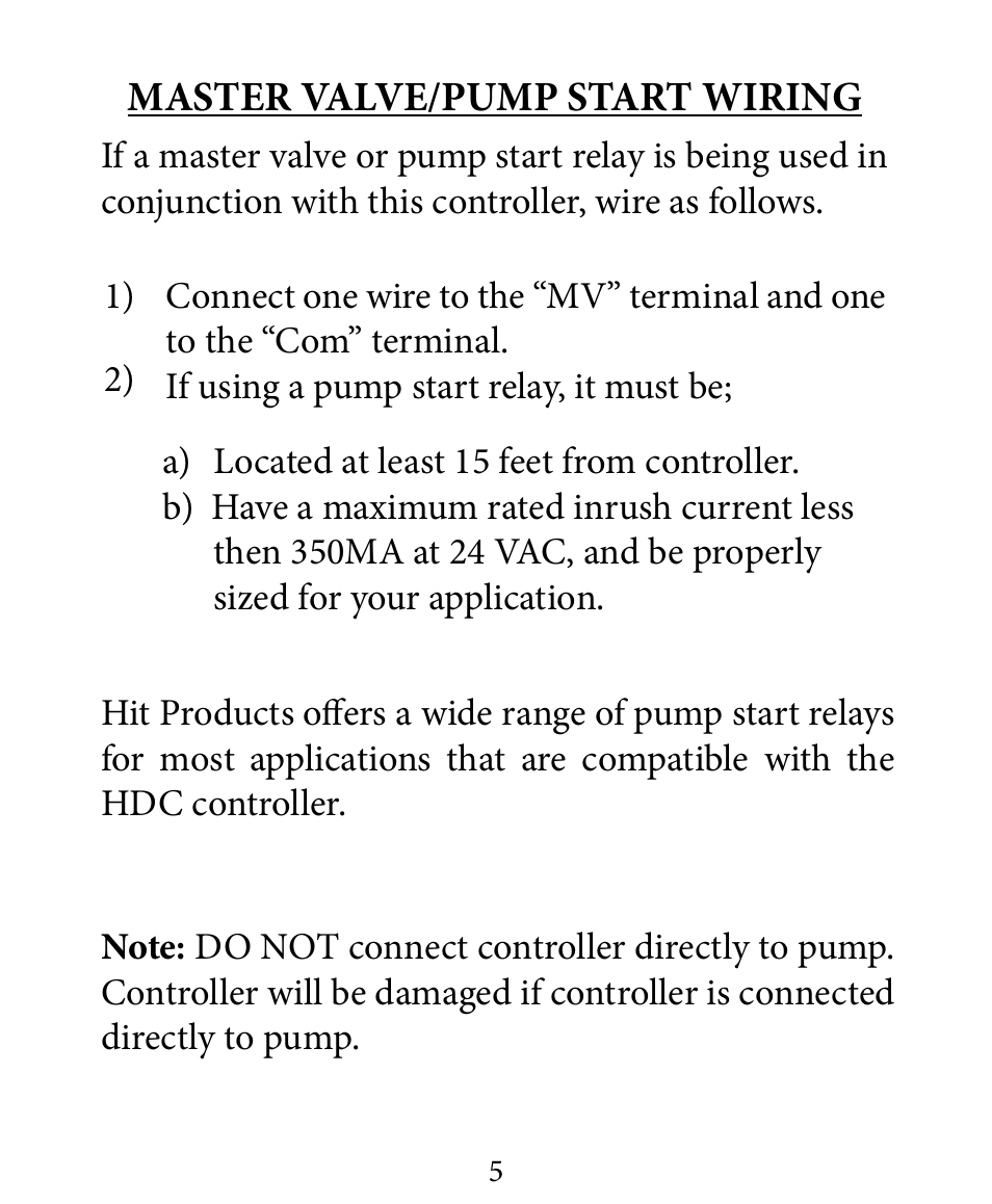 Hit Products HDC Controller User Manual | Page 5 / 24