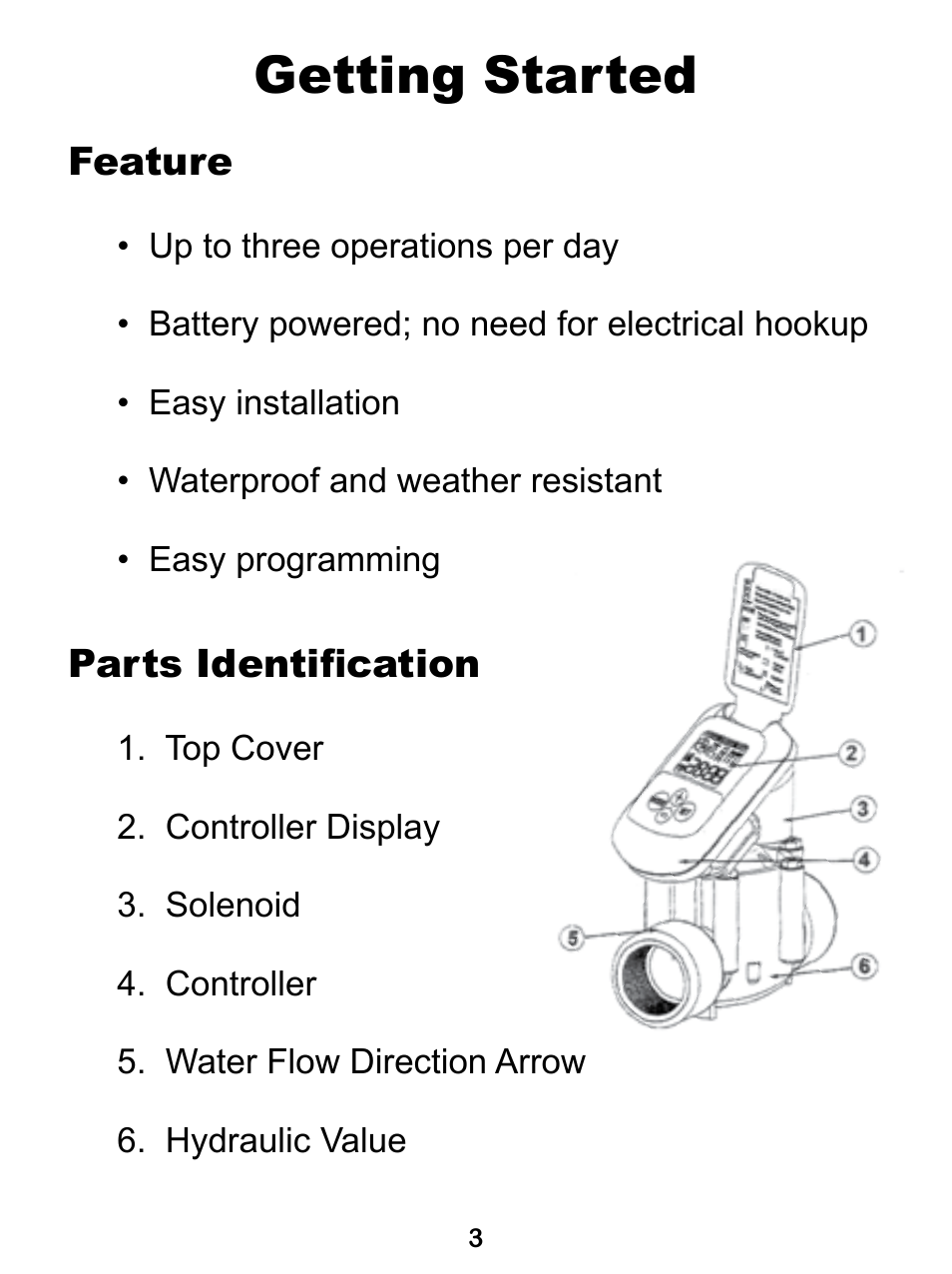 Getting started | Hit Products RainPro Battery Operated Controller User Manual | Page 4 / 16