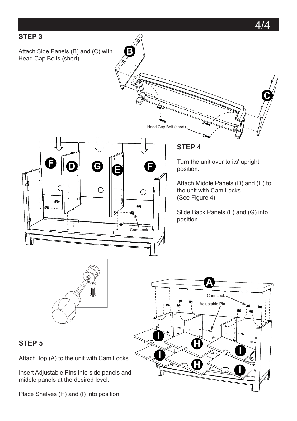 Assembly instructions 4 | Home Styles 5549-10 User Manual | Page 4 / 5