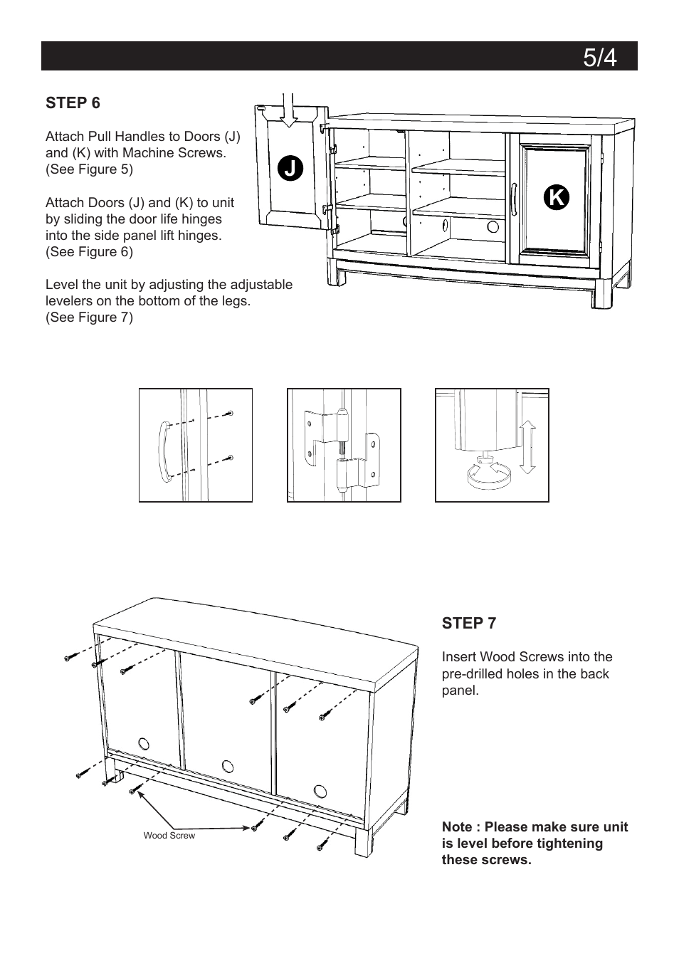 Assembly instructions 5 | Home Styles 5549-10 User Manual | Page 5 / 5