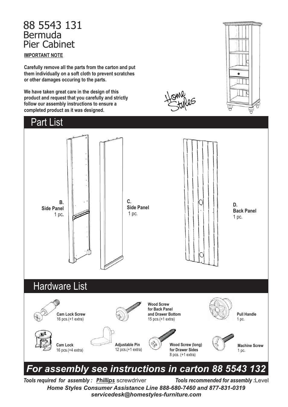 Home Styles 5543-13 User Manual | 6 pages