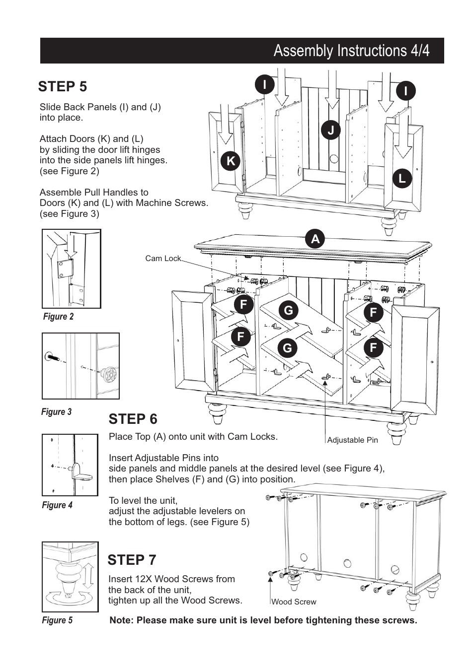 Assembly instructions 4/4, Step 6, Step 5 | Step 7 | Home Styles 5543-09 User Manual | Page 4 / 4