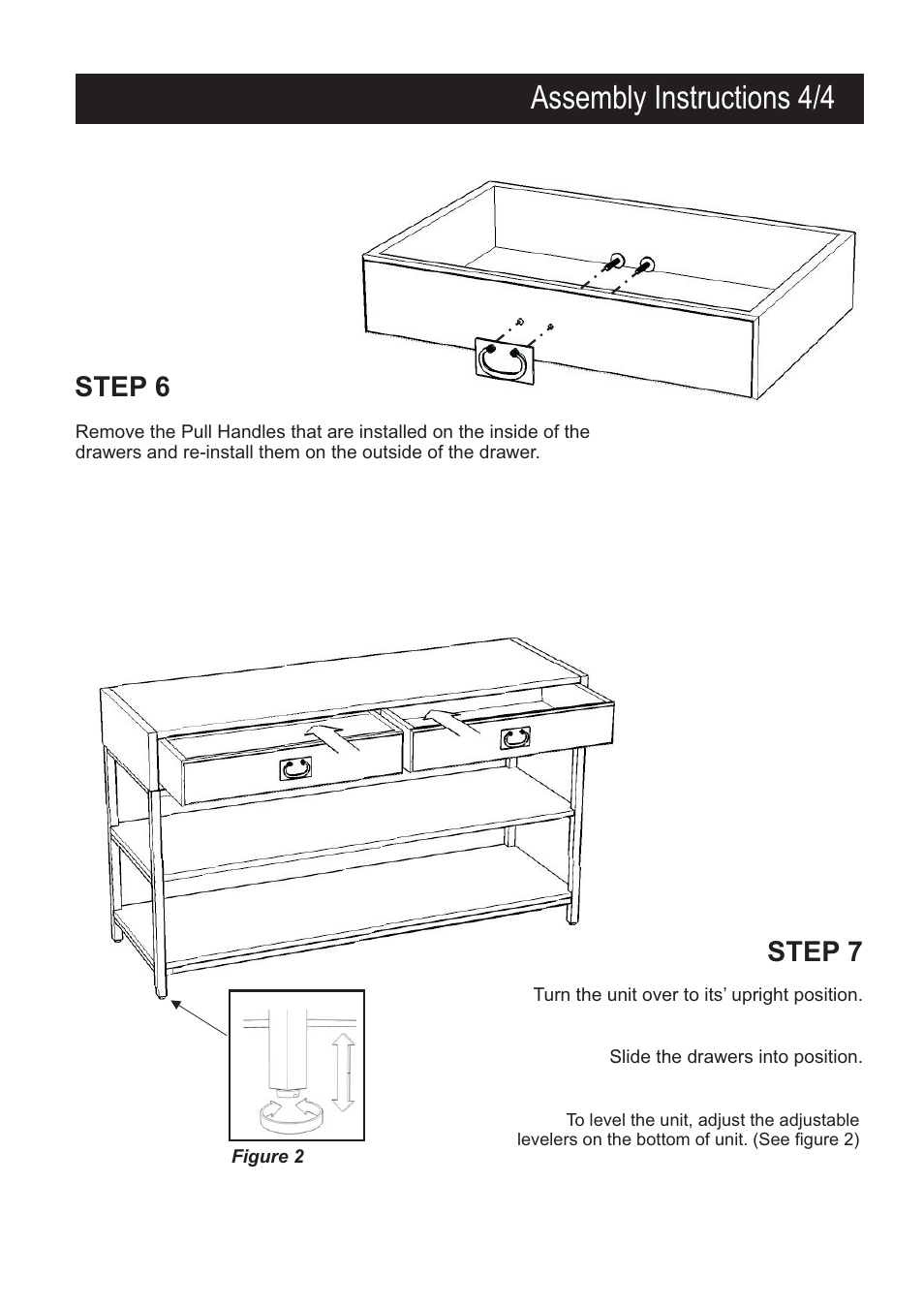 Assembly instructions 4/4, Step 6 step 7 | Home Styles 5050-34 User Manual | Page 4 / 4