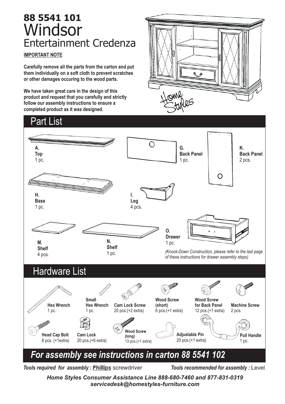 Home Styles 5541-10 User Manual | 6 pages