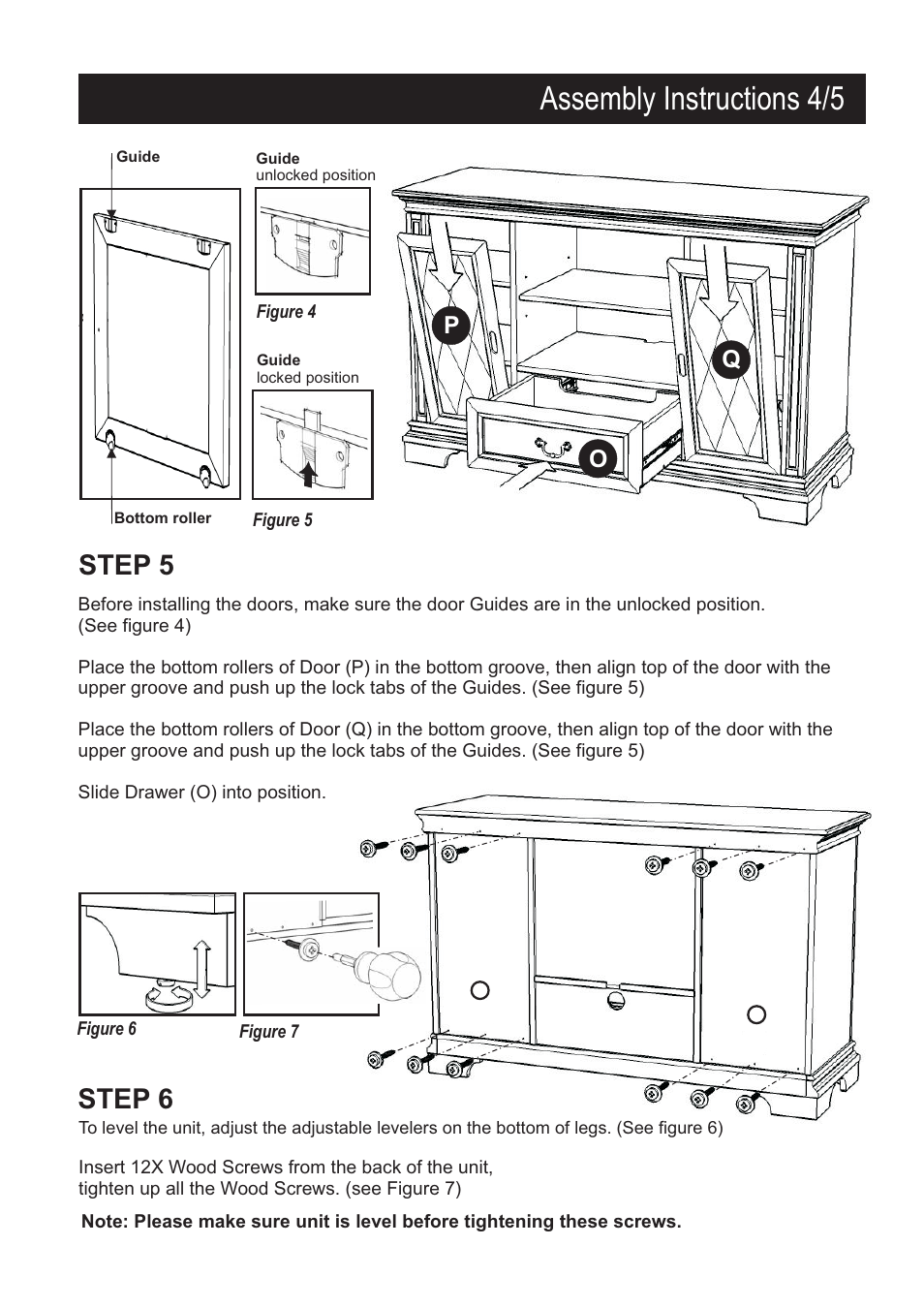 Assembly instructions 4/5, Step 5, Step 6 | Home Styles 5541-10 User Manual | Page 5 / 6