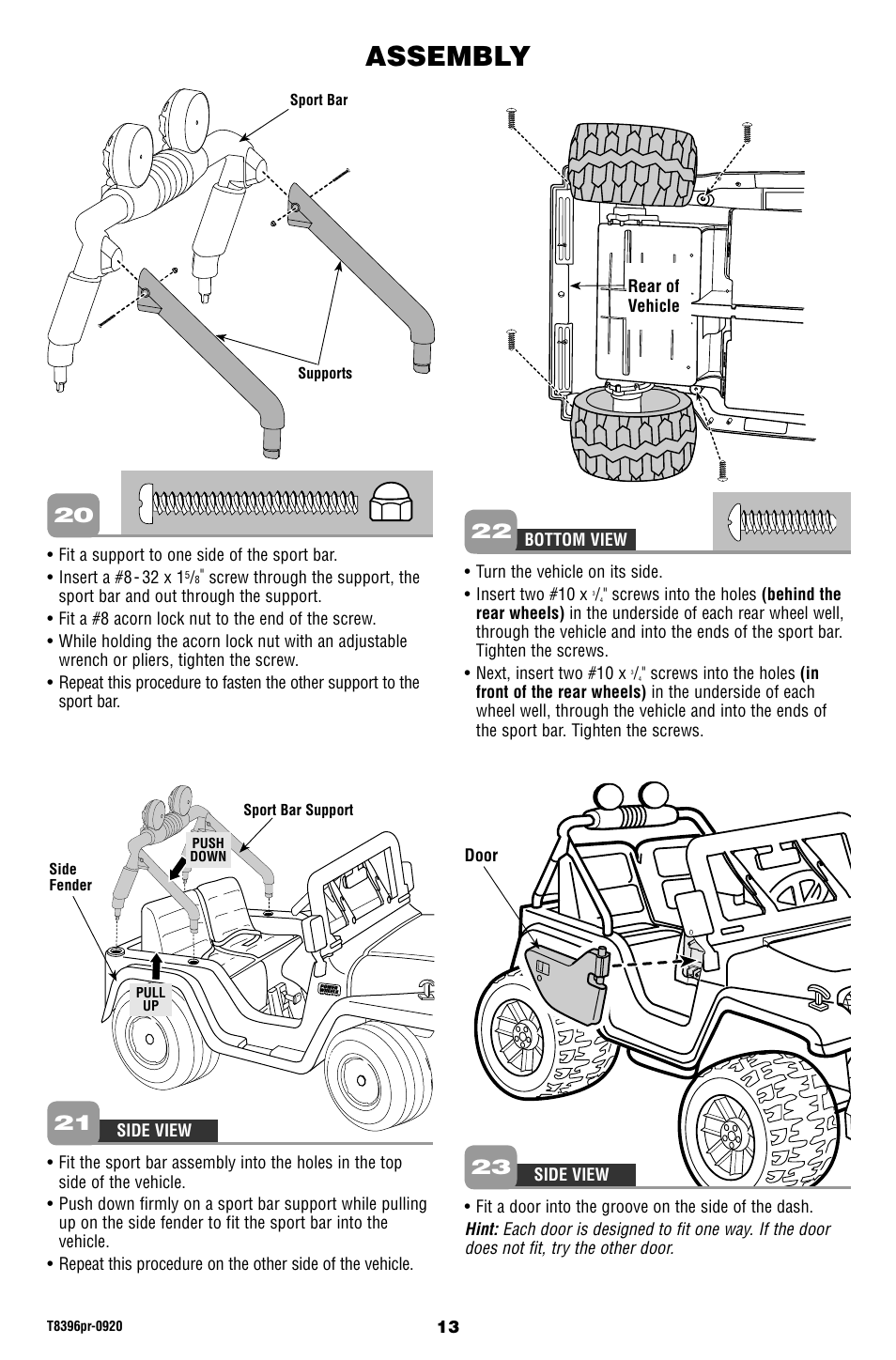 Assembly | Barbie JAMMIN' JEEP T8396 User Manual | Page 13 / 24