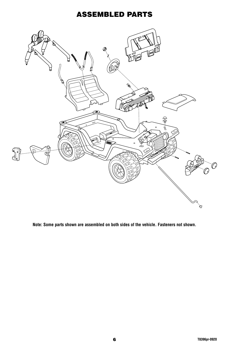 Assembled parts | Barbie JAMMIN' JEEP T8396 User Manual | Page 6 / 24