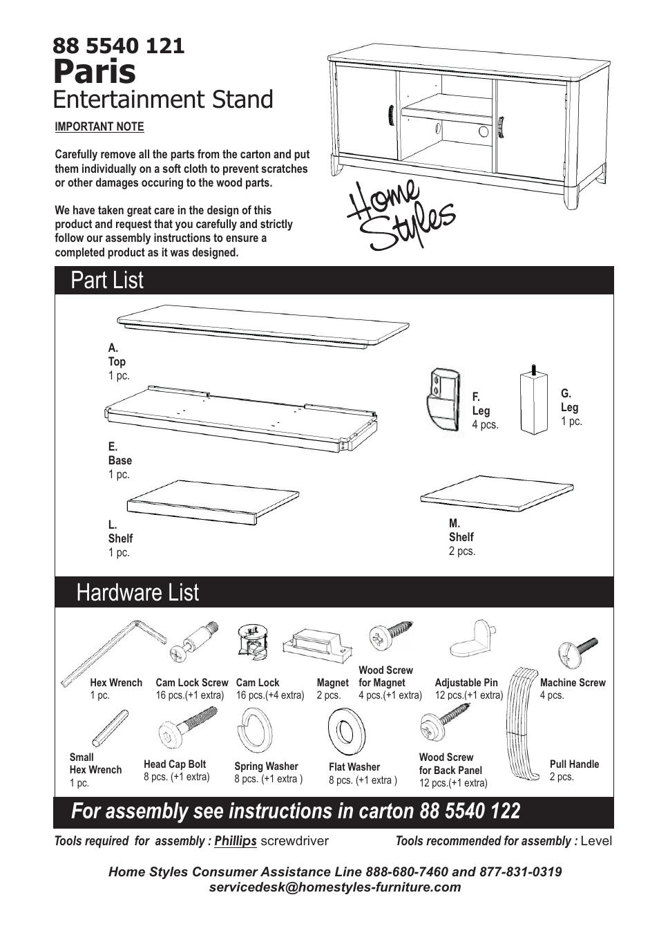 Home Styles 5540-12 User Manual | 5 pages