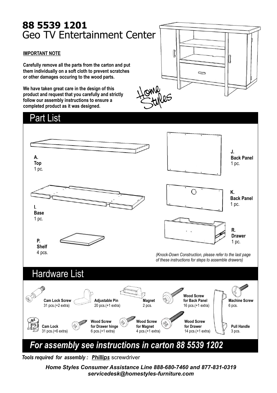 Home Styles 5539-120 User Manual | 6 pages