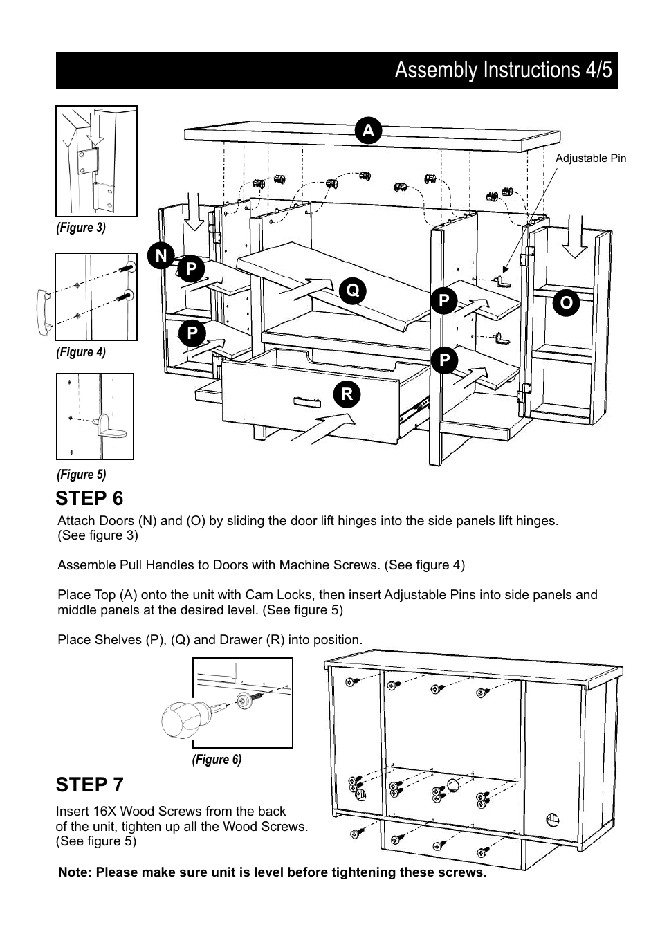 Assembly instructions 4/5, Step 6, Step 7 | Home Styles 5539-120 User Manual | Page 5 / 6