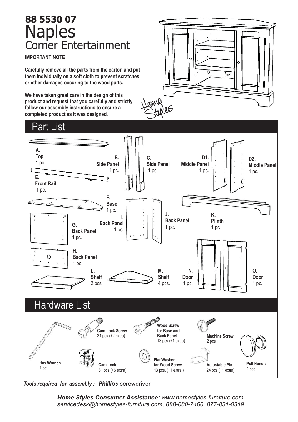 Home Styles 5530-07 User Manual | 4 pages