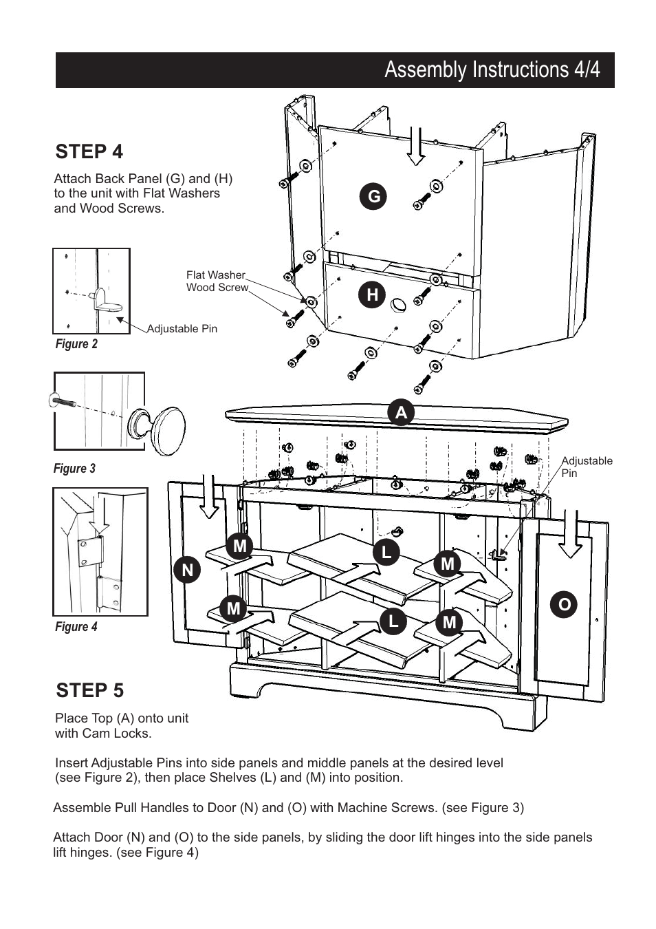 Assembly instructions 4/4, Step 5, Step 4 | Home Styles 5530-07 User Manual | Page 4 / 4