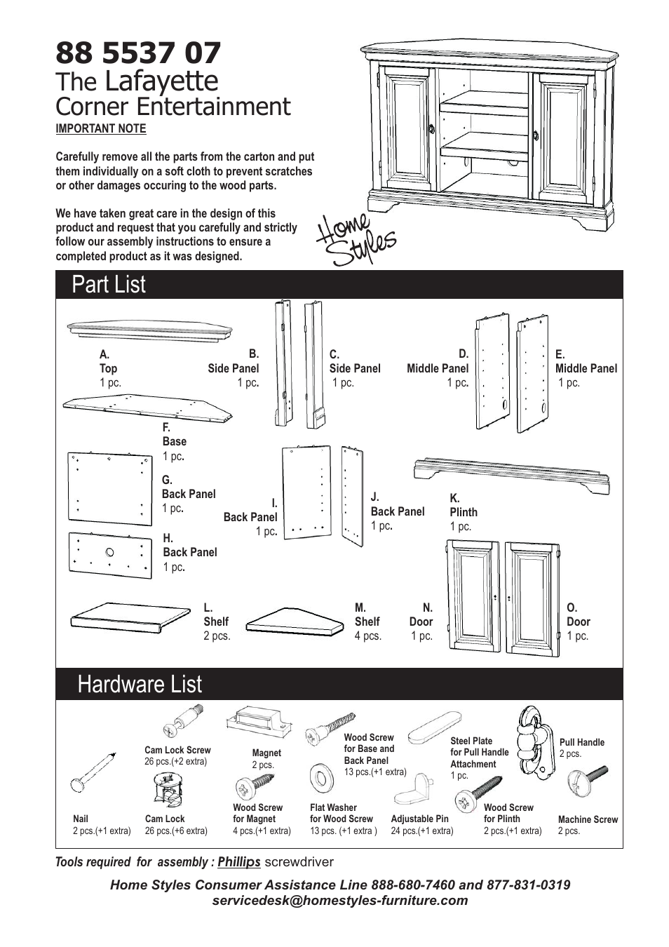 Home Styles 5537-07 User Manual | 4 pages