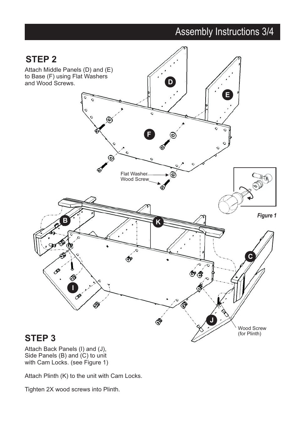 Assembly instructions 3/4, Step 2 step 3 | Home Styles 5537-07 User Manual | Page 3 / 4