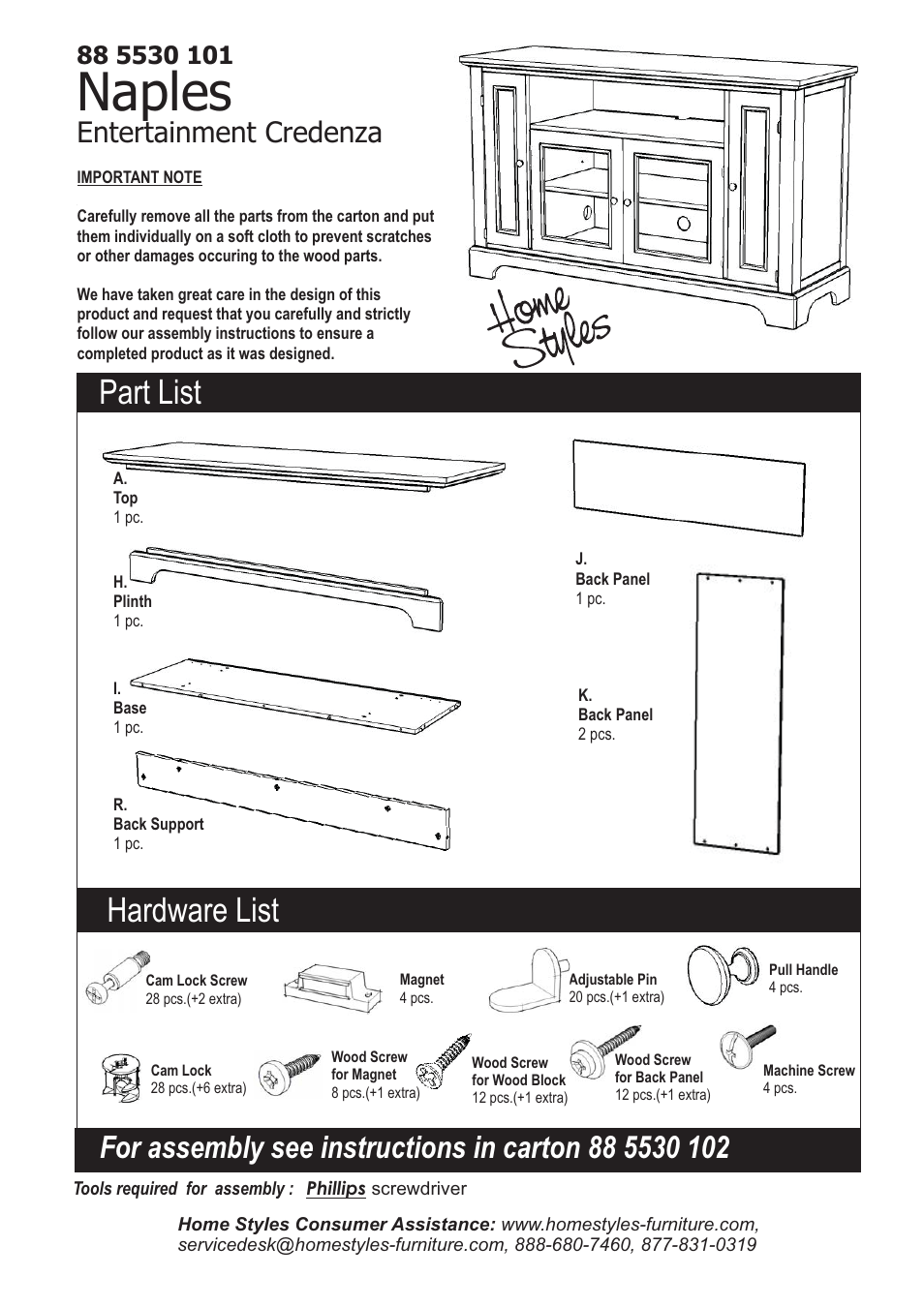 Home Styles 5530-10 User Manual | 5 pages