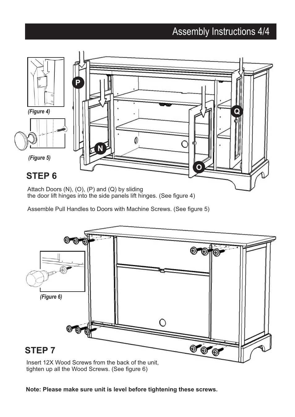 Assembly instructions 4/4, Step 6, Step 7 | Home Styles 5530-10 User Manual | Page 5 / 5