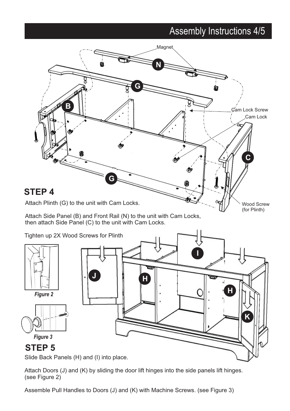 Assembly instructions 4/5, Step 4, Step 5 | Home Styles 5530-09 User Manual | Page 4 / 5