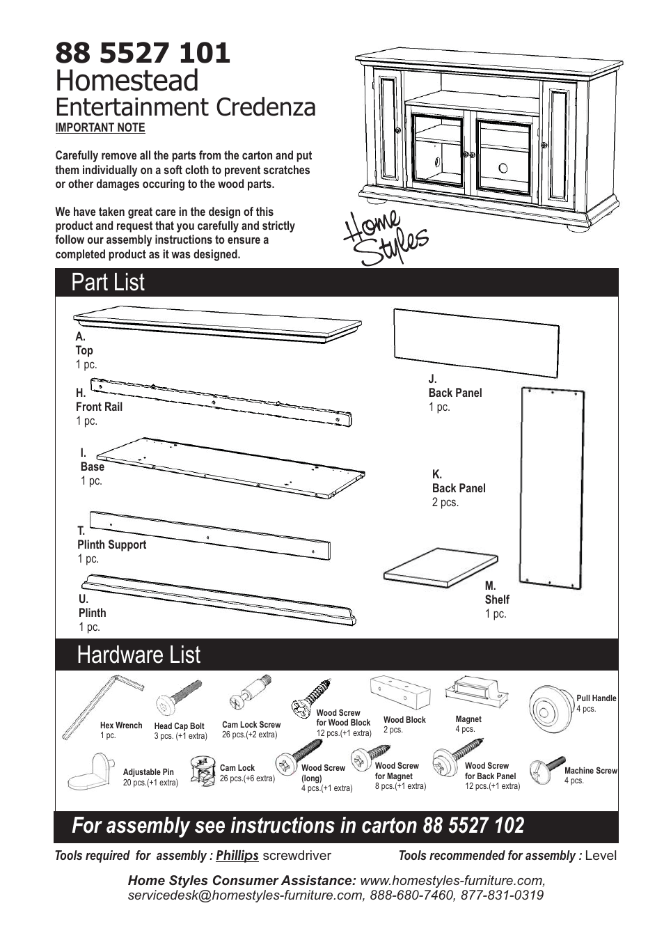 Home Styles 5527-10 User Manual | 6 pages