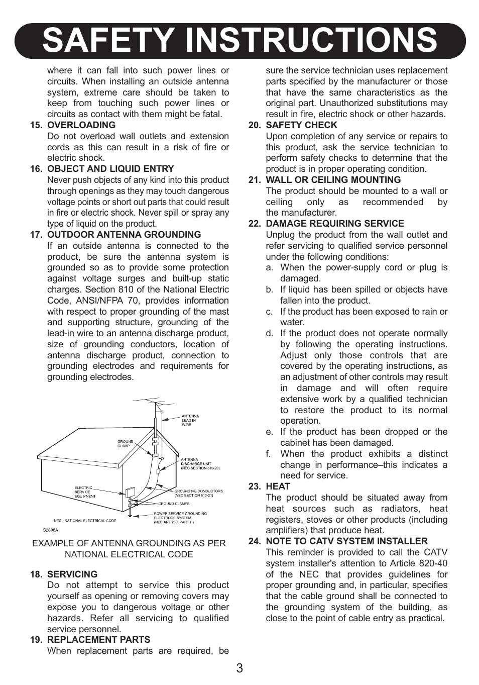 Safety instructions | Emerson Radio Barbie Petal Sound System for iPod BAR710 User Manual | Page 4 / 27