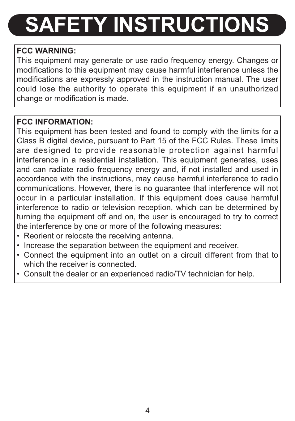 Safety instructions | Emerson Radio Barbie Petal Sound System for iPod BAR710 User Manual | Page 5 / 27