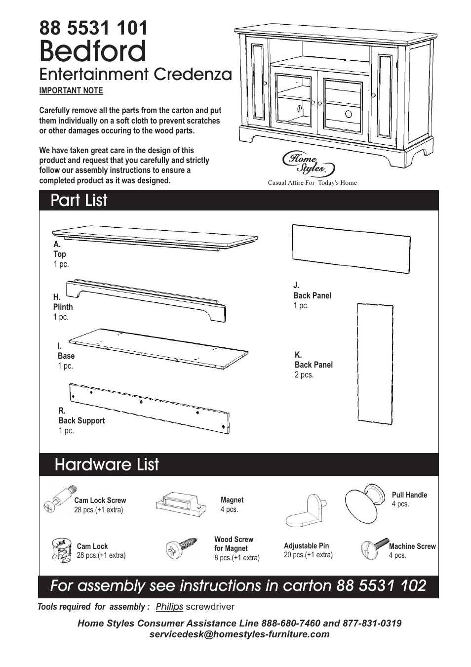 Home Styles 5531-10 User Manual | 5 pages