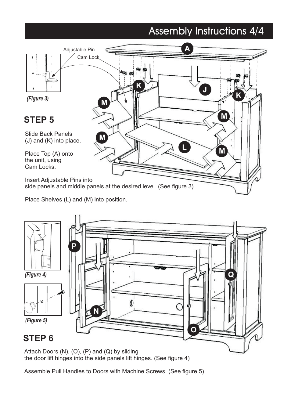 Assembly instructions 4/4, Step 6 step 5 | Home Styles 5531-10 User Manual | Page 5 / 5