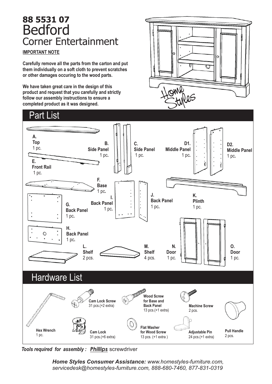 Home Styles 5531-07 User Manual | 4 pages