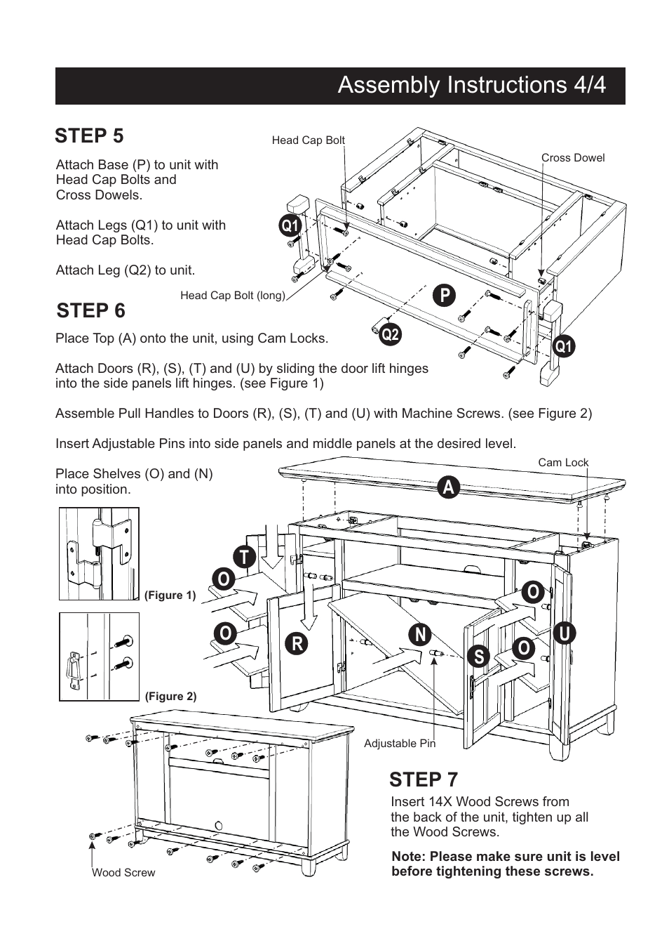 Assembly instructions 4/4, Step 5, Step 6 step 7 | Home Styles 5180-10 User Manual | Page 5 / 5