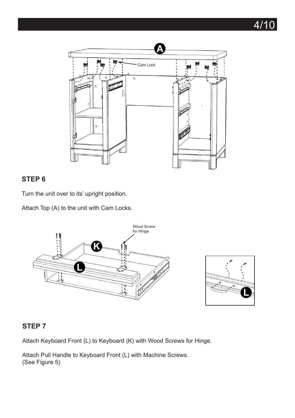 Assembly instructions 5, Al l k | Home Styles 5549-18 User Manual | Page 4 / 10