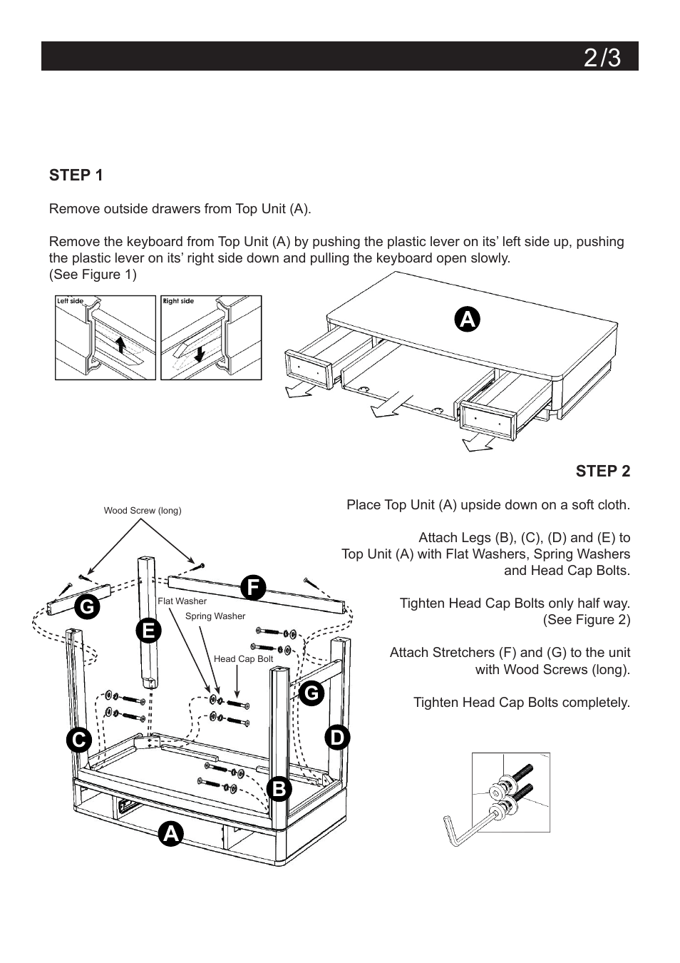 Assembly instructions 2, Bc d e | Home Styles 5549-16 User Manual | Page 2 / 3