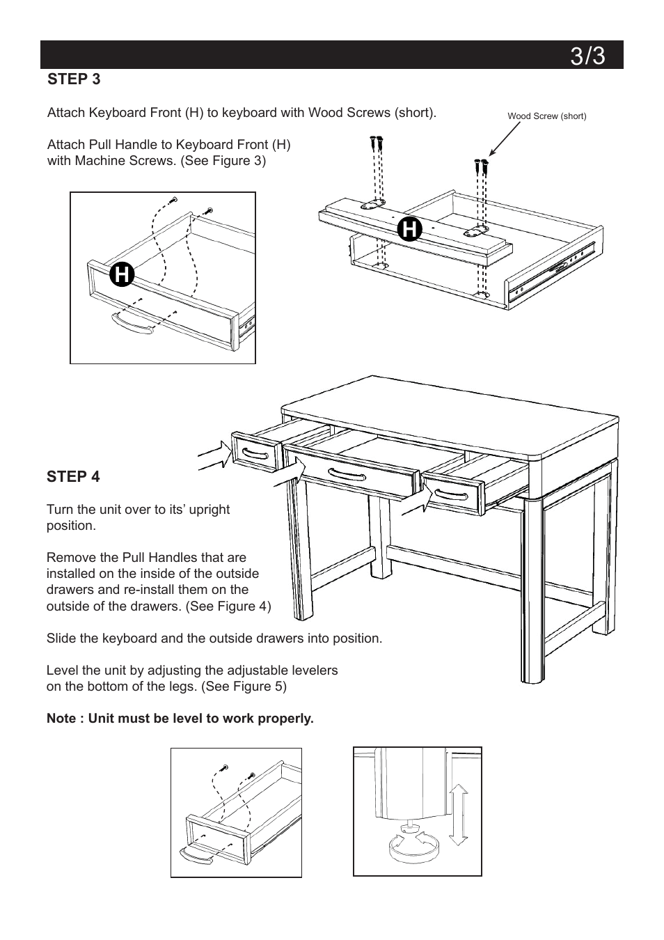 Assembly instructions 3 | Home Styles 5549-16 User Manual | Page 3 / 3