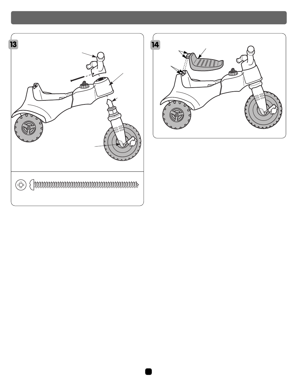 Assembly 13 14 | Barbie BUTTERFLY TRIKE 72639 User Manual | Page 6 / 8