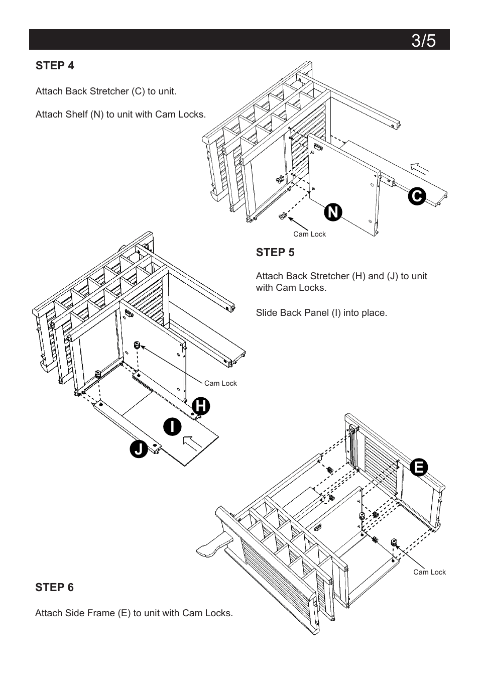 Assembly instructions 3 | Home Styles 5252-95 User Manual | Page 3 / 5