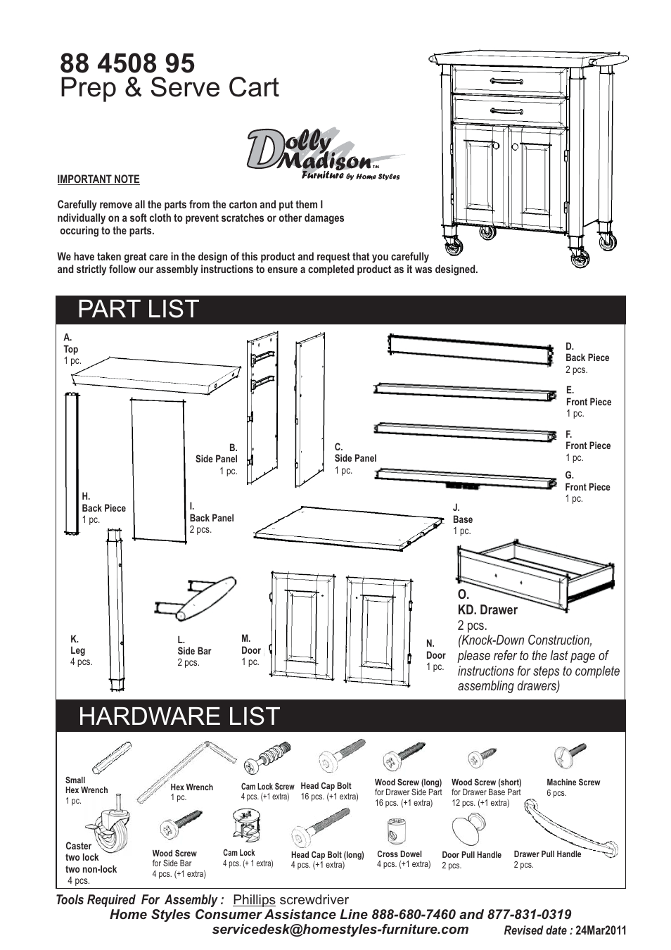 Home Styles 4508-95 User Manual | 5 pages