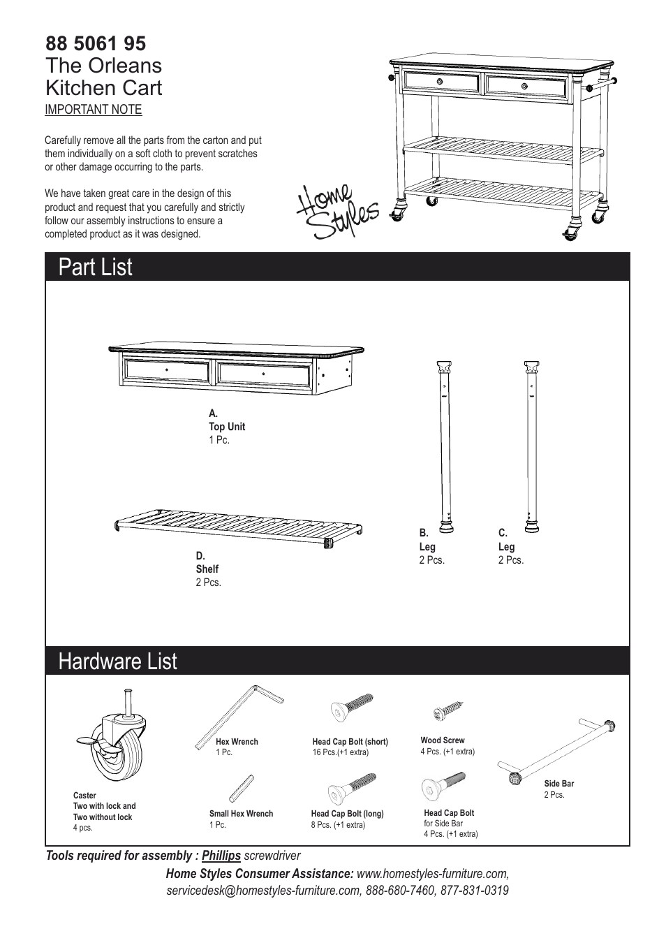 Home Styles 5061-95 User Manual | 4 pages