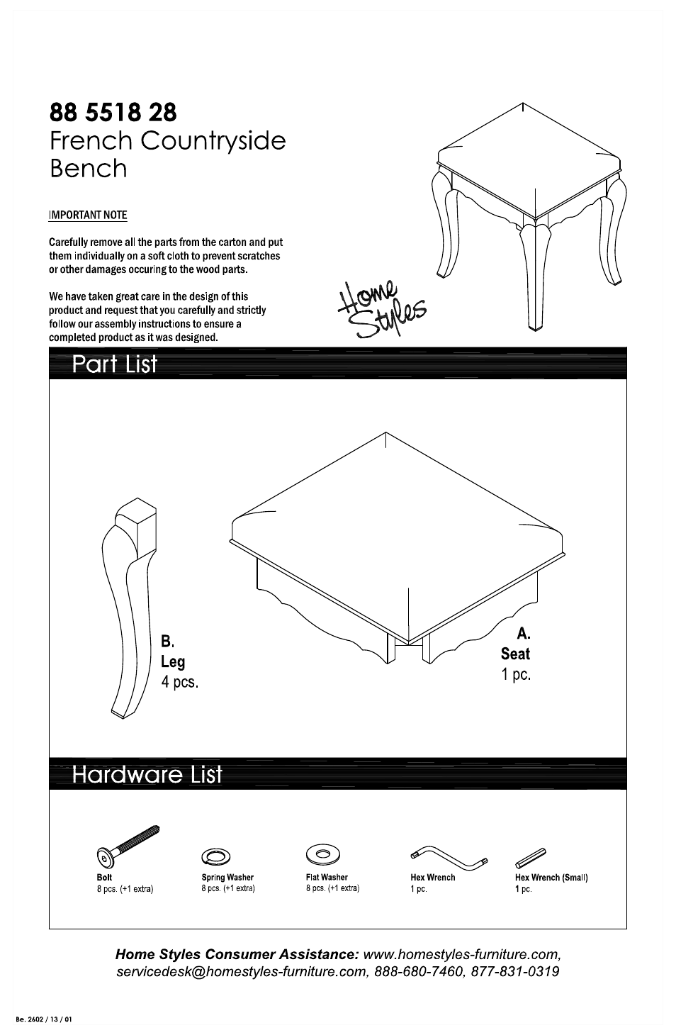 Home Styles 5518-28 User Manual | 3 pages
