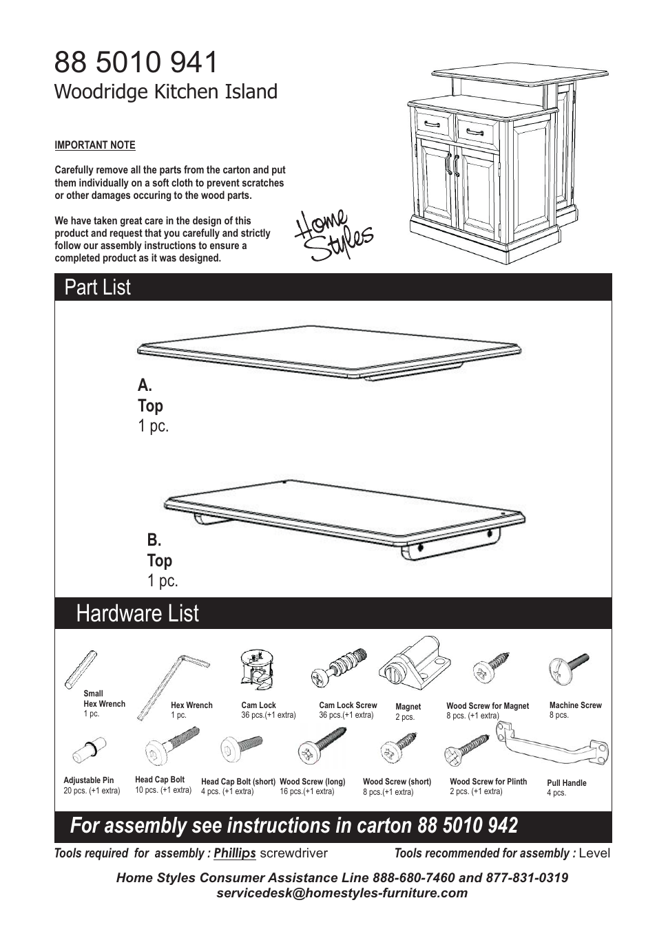 Home Styles 5010-94 User Manual | 7 pages