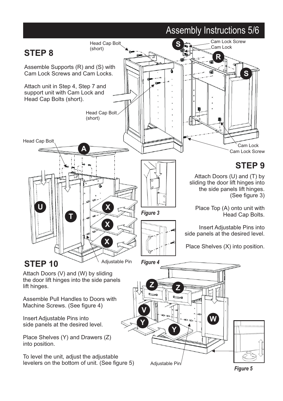 Assembly instructions 5/6, Step 8 step 9 step 10 | Home Styles 5010-94 User Manual | Page 6 / 7