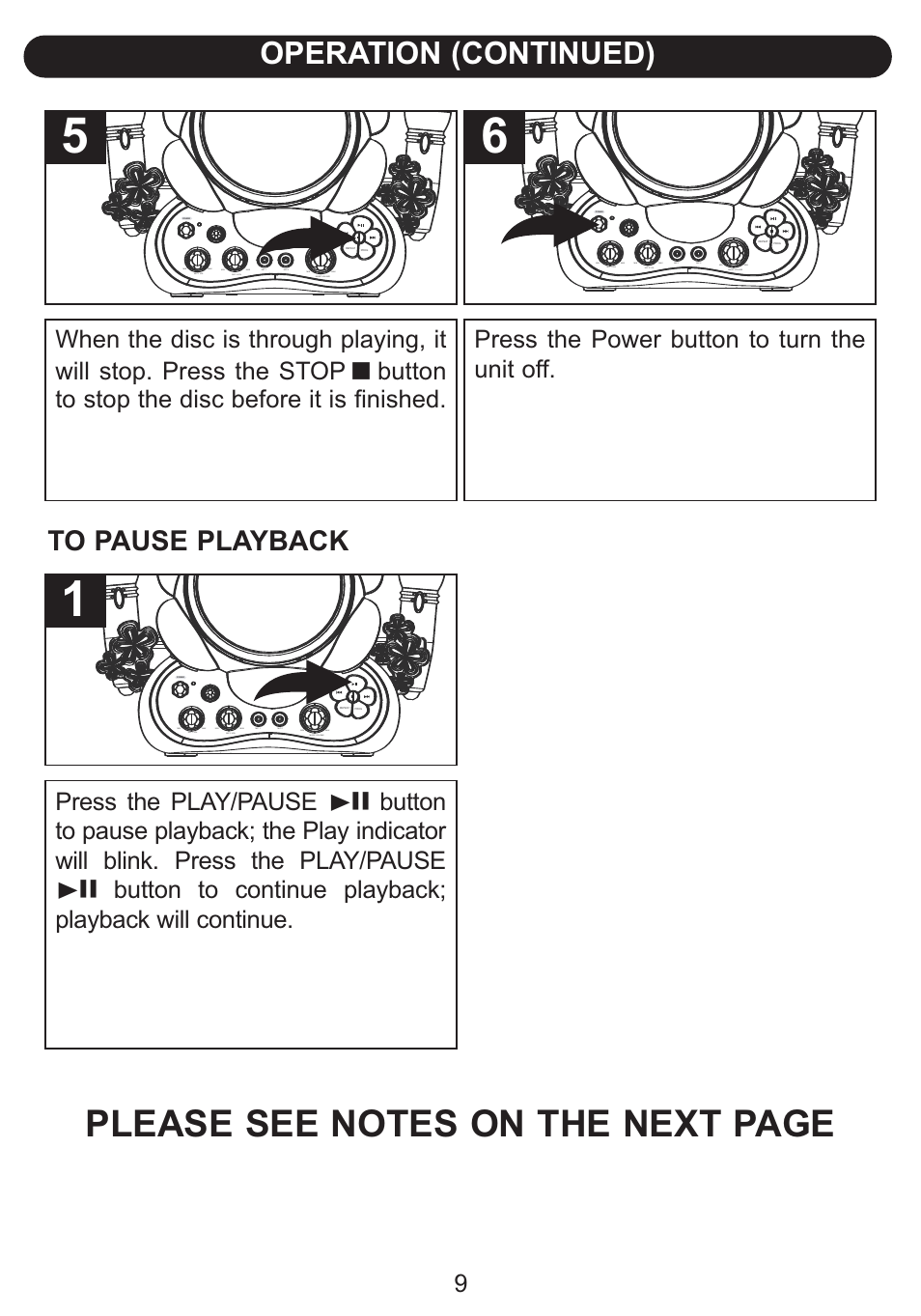 Operation (continued), Press the power button to turn the unit off | Emerson Radio Barbie BAR502 Floweroake CD Player with Dual Mircophone User Manual | Page 10 / 20