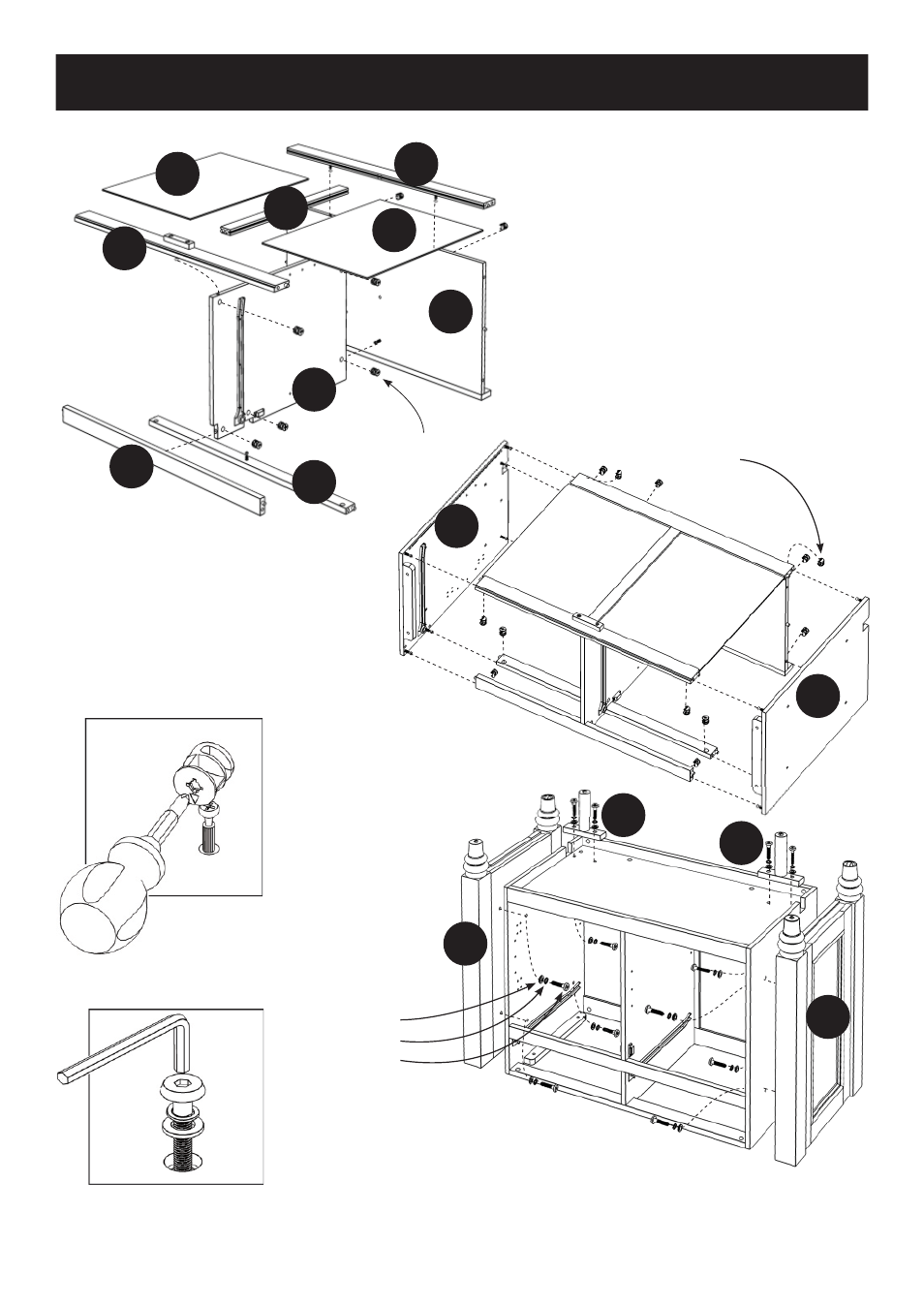 Assembly instruction 3 / 8, Bo r | Home Styles 5542-94 User Manual | Page 3 / 9
