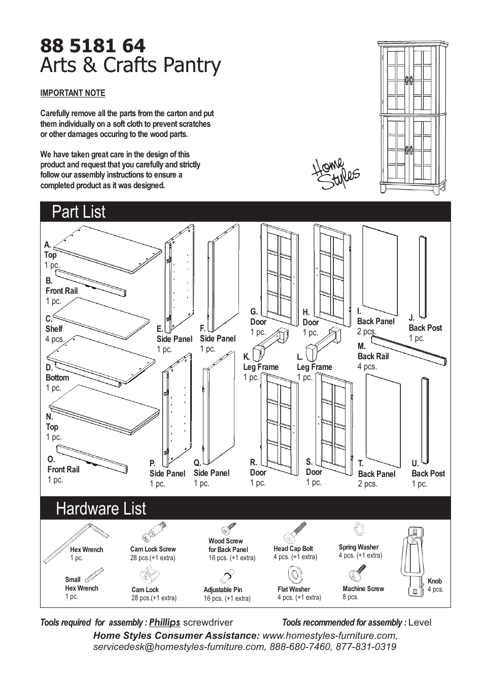 Home Styles 5181-64 User Manual | 5 pages