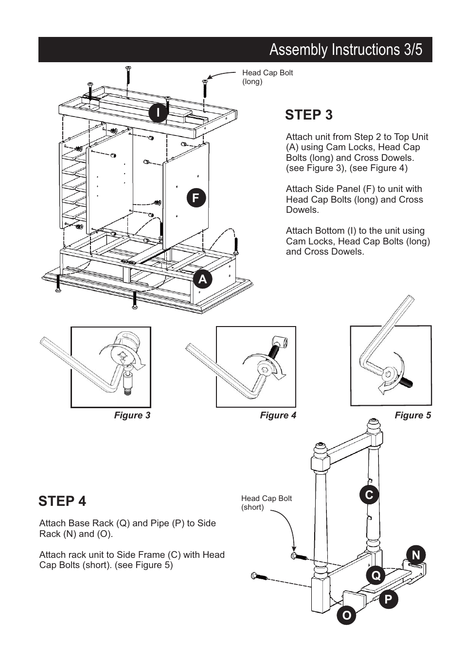 Assembly instructions 3/5, Step 4, Step 3 | Home Styles 5012-94 User Manual | Page 4 / 6
