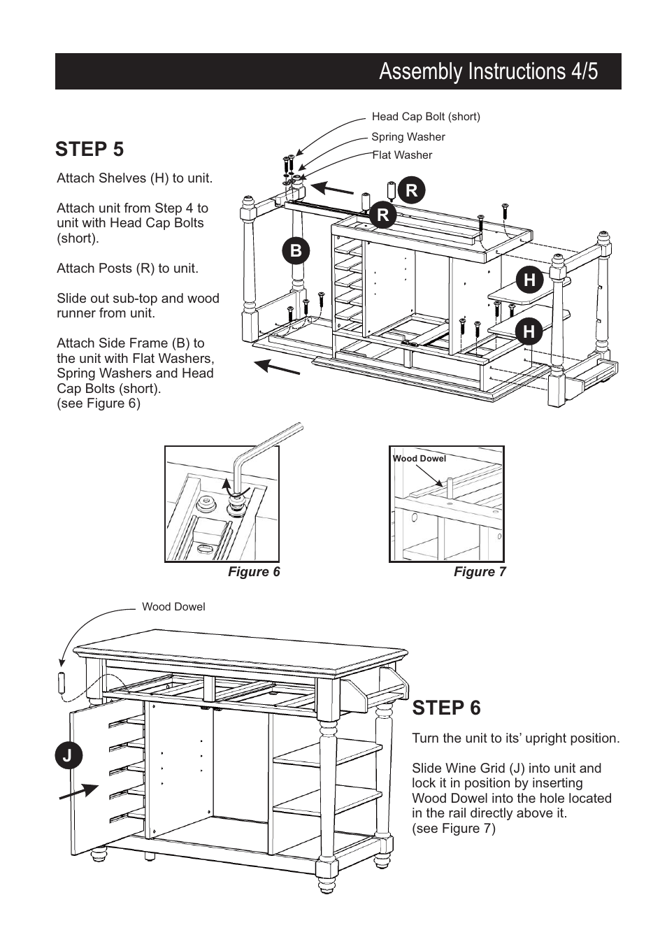 Assembly instructions 4/5, Step 5 step 6 | Home Styles 5012-94 User Manual | Page 5 / 6