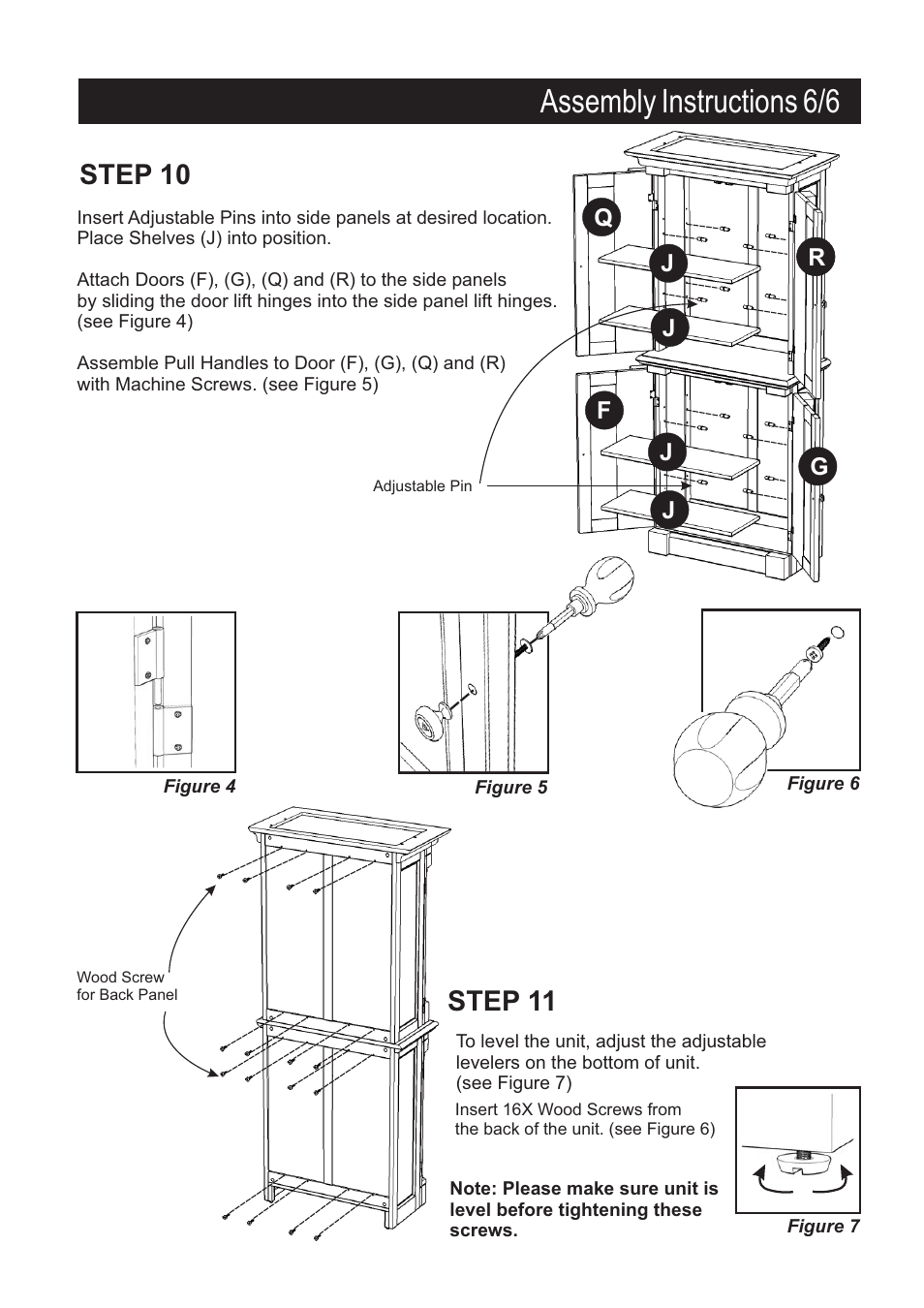 Assembly instructions 6/6, Step 11, Step 10 | Home Styles 5008-65 User Manual | Page 6 / 6