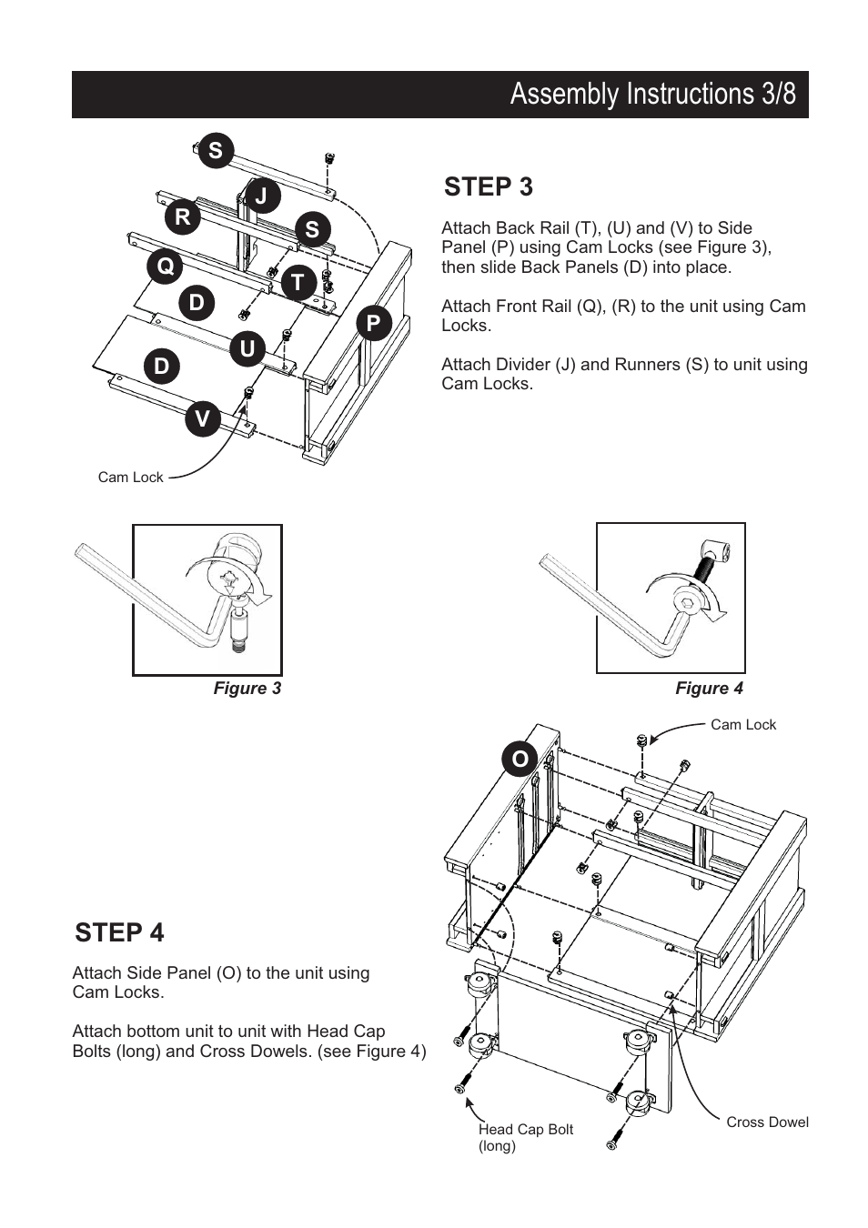 Assembly instructions 3/8, Step 4, Step 3 | Home Styles 5018-95 User Manual | Page 4 / 9