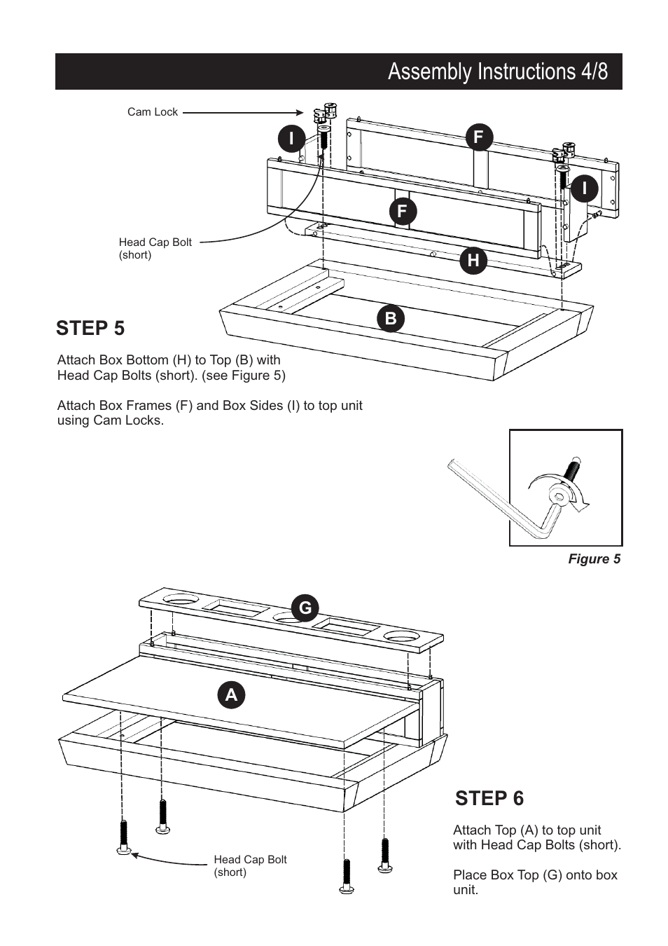 Assembly instructions 4/8, Step 6, Step 5 | Home Styles 5018-95 User Manual | Page 5 / 9